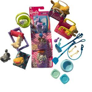 Barbie Mattel Mixed Lot Pet Dog Cat Toy Set Accessories & Collectible Figures